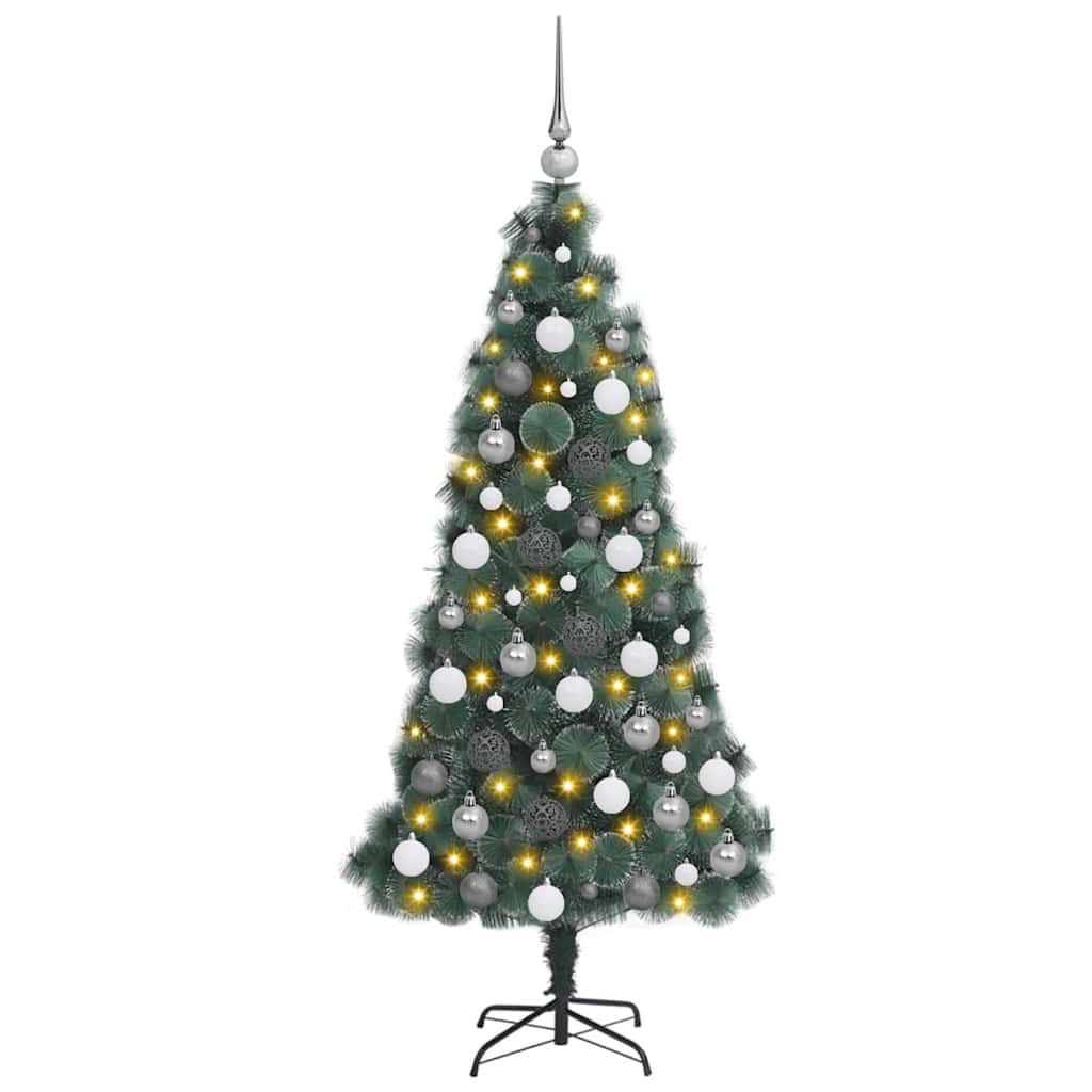 Künstlicher beleuchteter Weihnachtsbaum mit Kugel-Set 120 cm