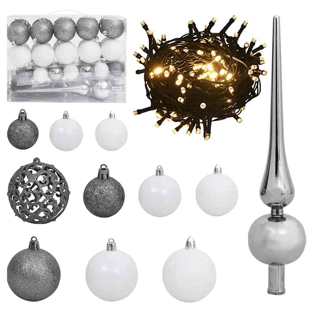 Künstlicher beleuchteter Weihnachtsbaum mit Kugel-Set 120 cm