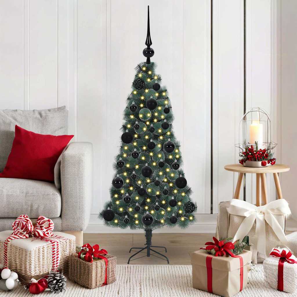 Künstlicher beleuchteter Weihnachtsbaum mit Kugel-Set 120 cm