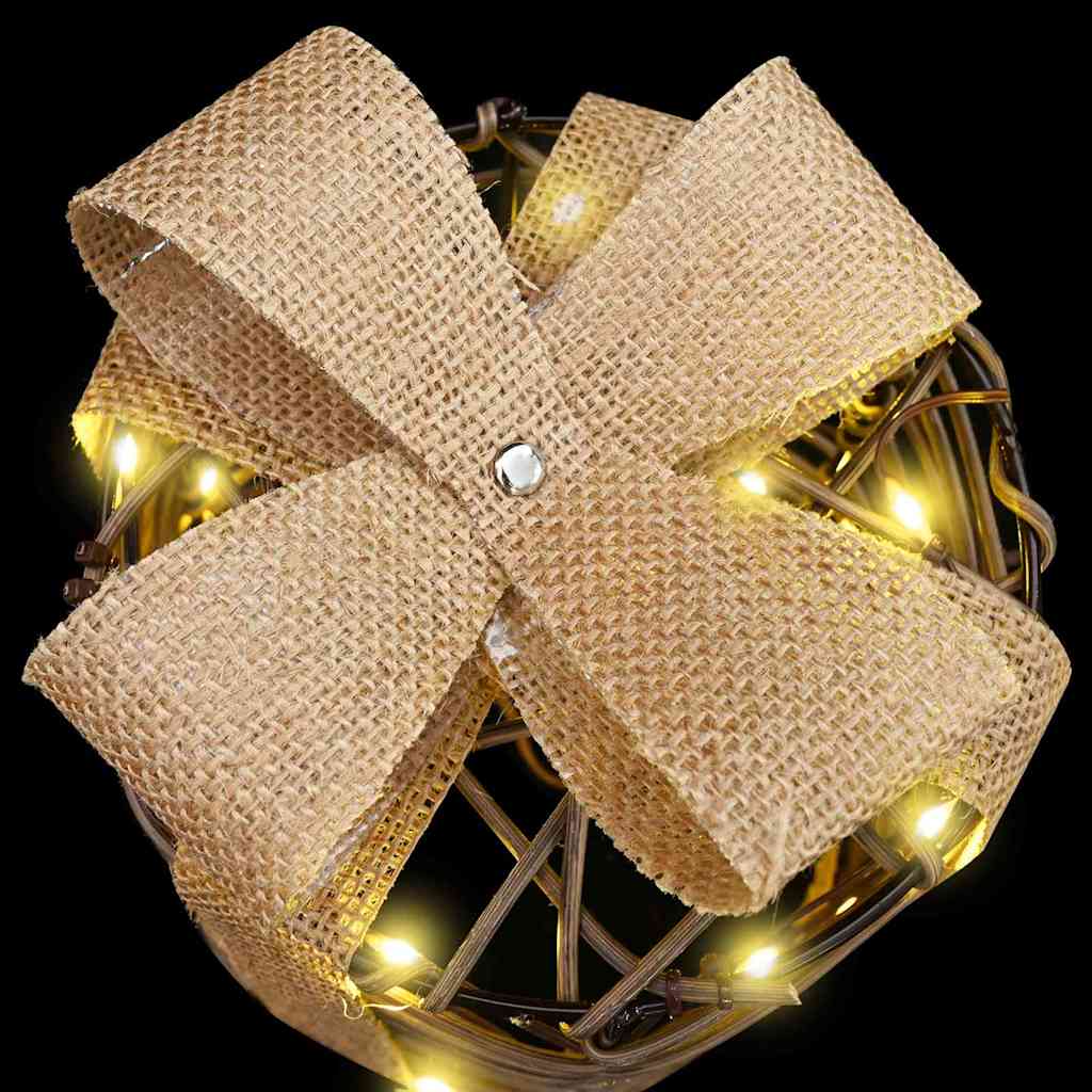 Geschenkbox Dekoration 3 pcs Warmweiß 20 x 20 x 20 cm Rattan