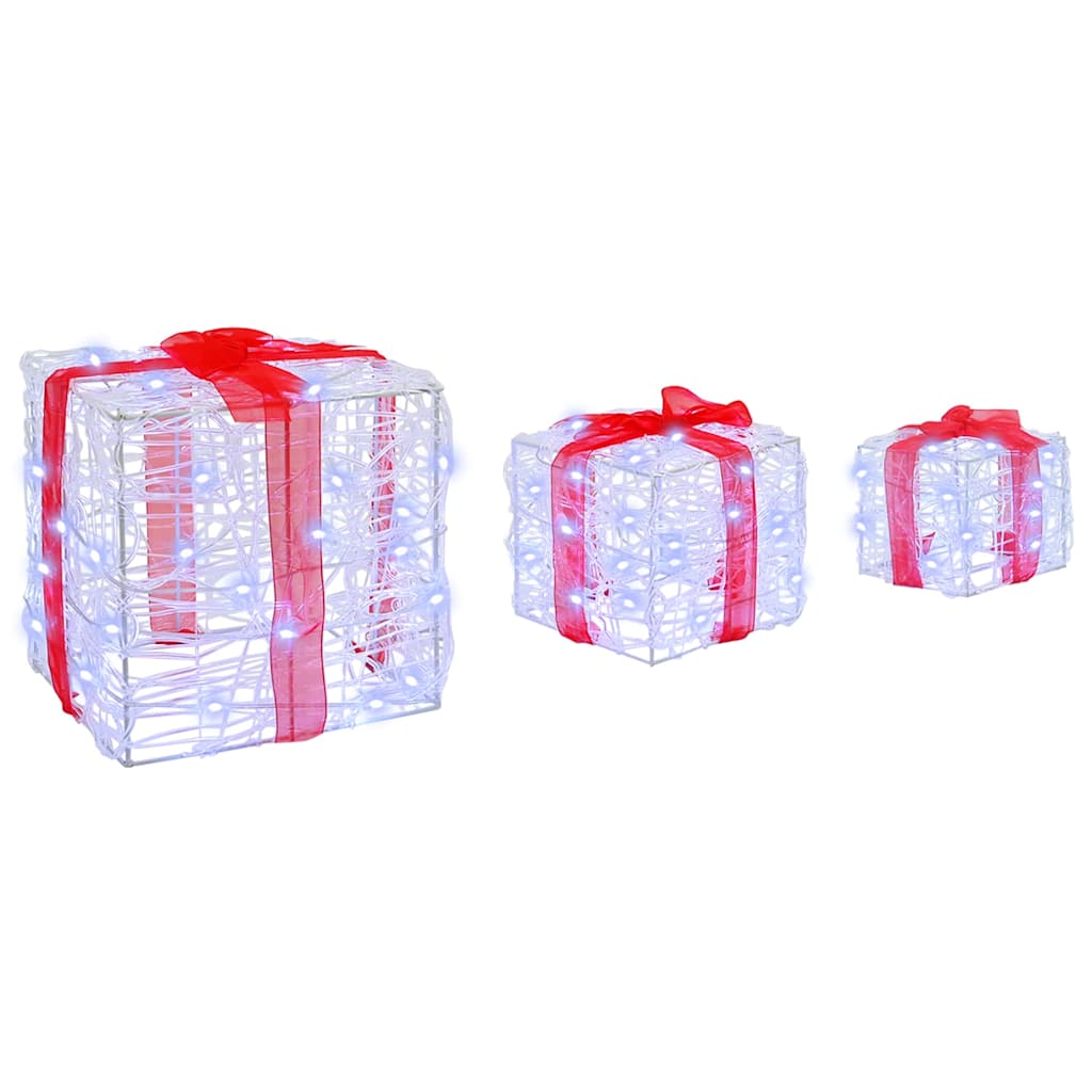 Geschenkbox mit 60 LEDs 3 pcs Kaltweiß 20 x 20 x 20 cm Acryl