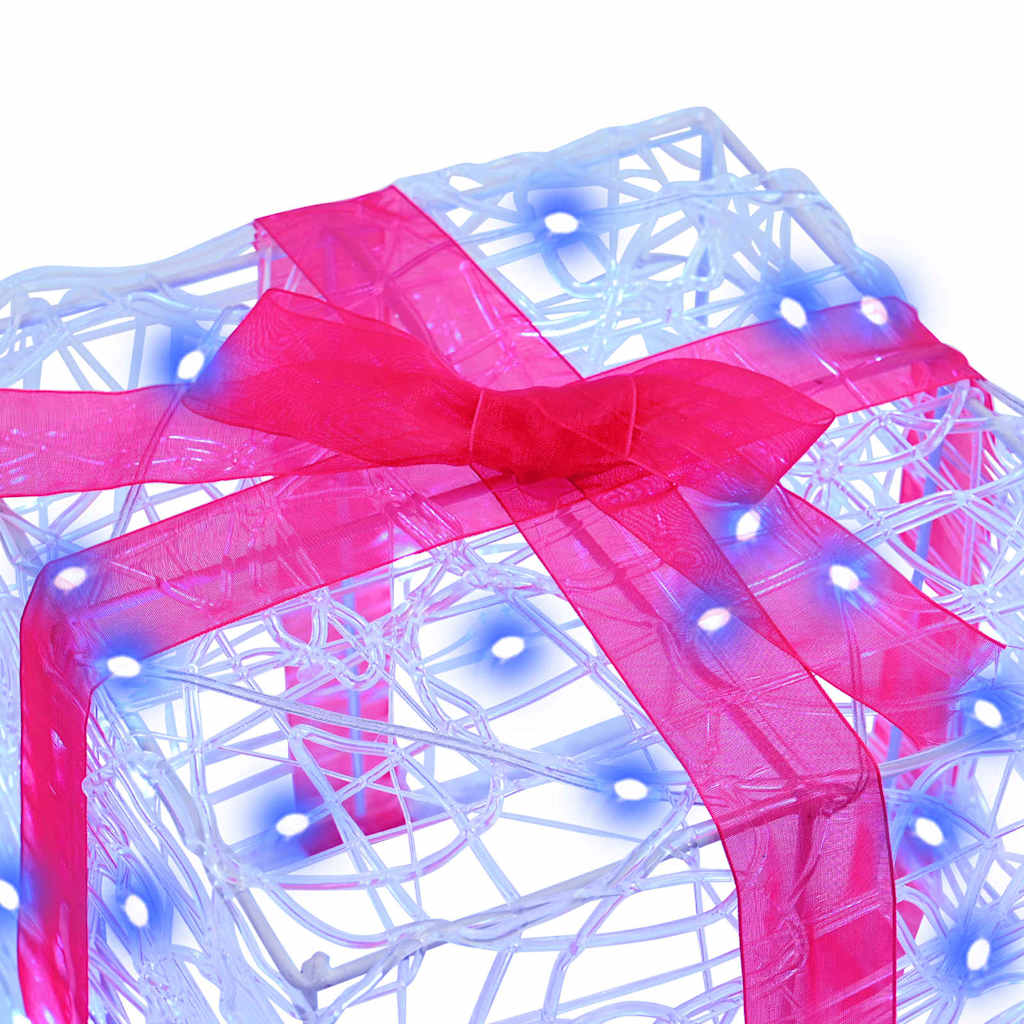 Geschenkbox mit 60 LEDs 3 pcs Blau 20 x 20 x 20 cm Acryl