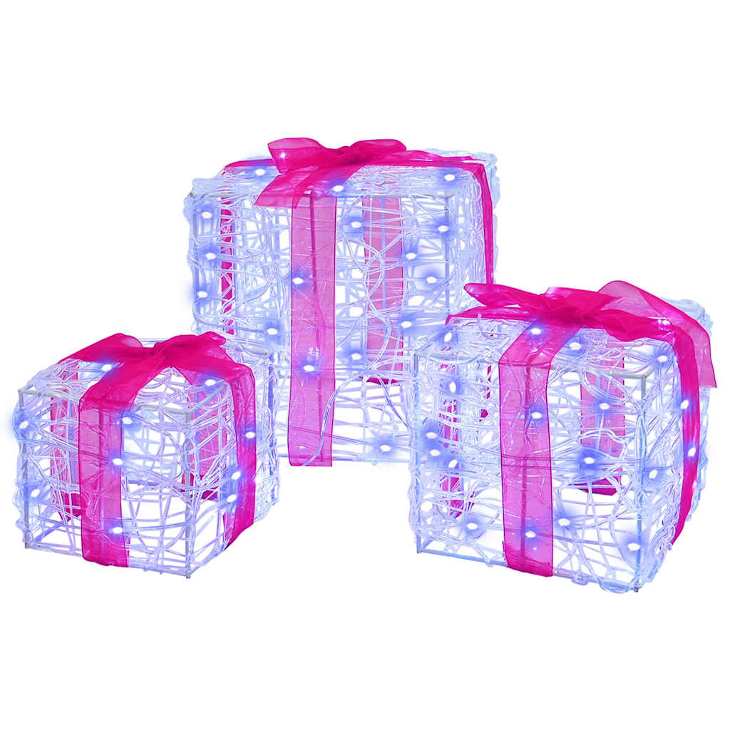 Geschenkbox mit 60 LEDs 3 pcs Blau 20 x 20 x 20 cm Acryl