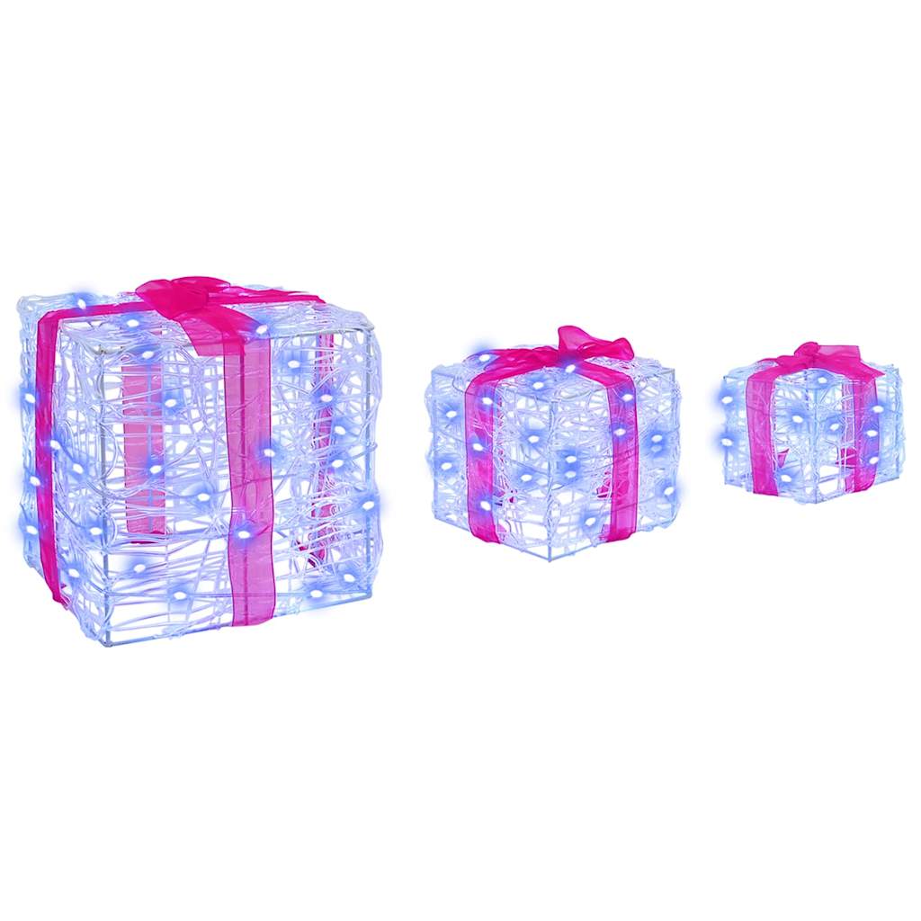 Geschenkbox mit 60 LEDs 3 pcs Blau 20 x 20 x 20 cm Acryl