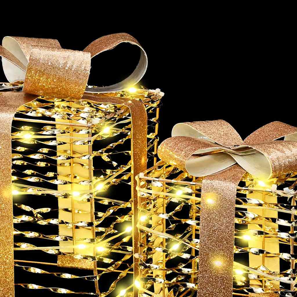 Geschenkbox mit 60 LEDs 3 pcs Warmweiß 20 x 20 x 20 cm PET