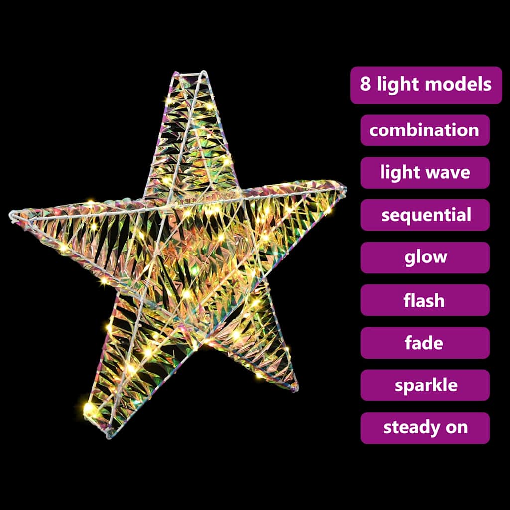 3D Stern mit 50 LEDs Warmweiß 55 x 52,5 x 9 cm PET