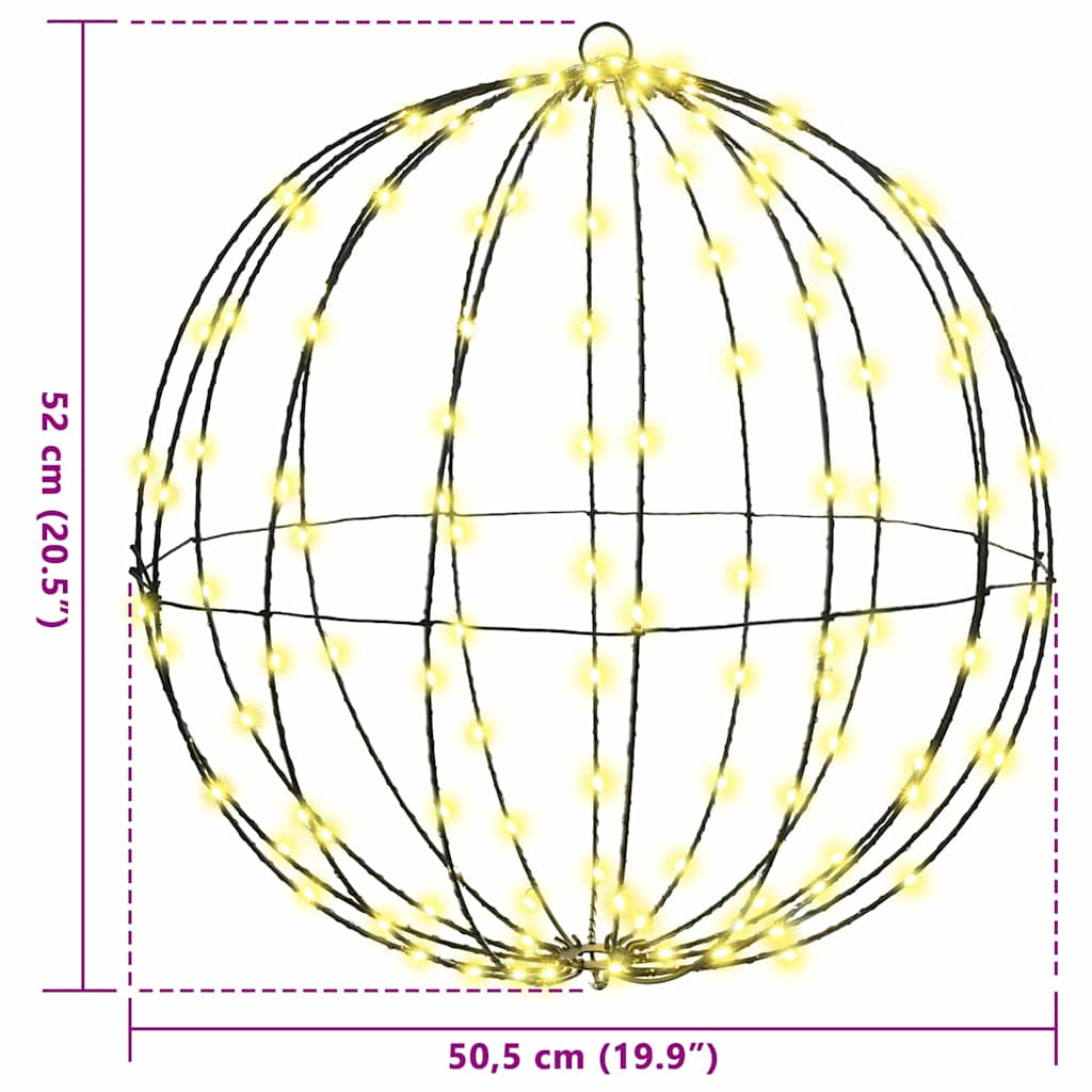 Ball mit 160 LEDs Warmweiß 50 cm Metall