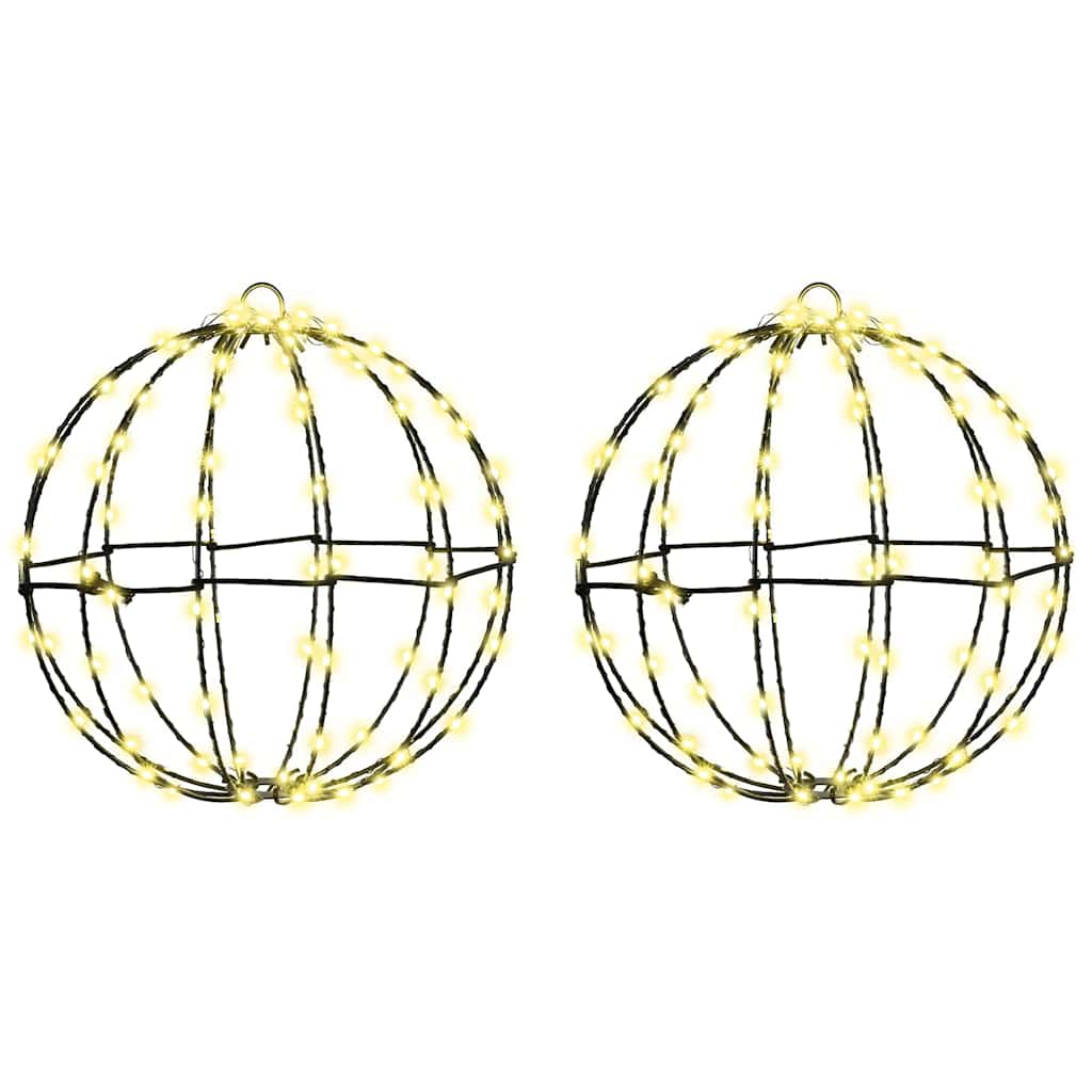 Ball mit 192 LEDs 2 pcs Warmweiß 30 cm Metall