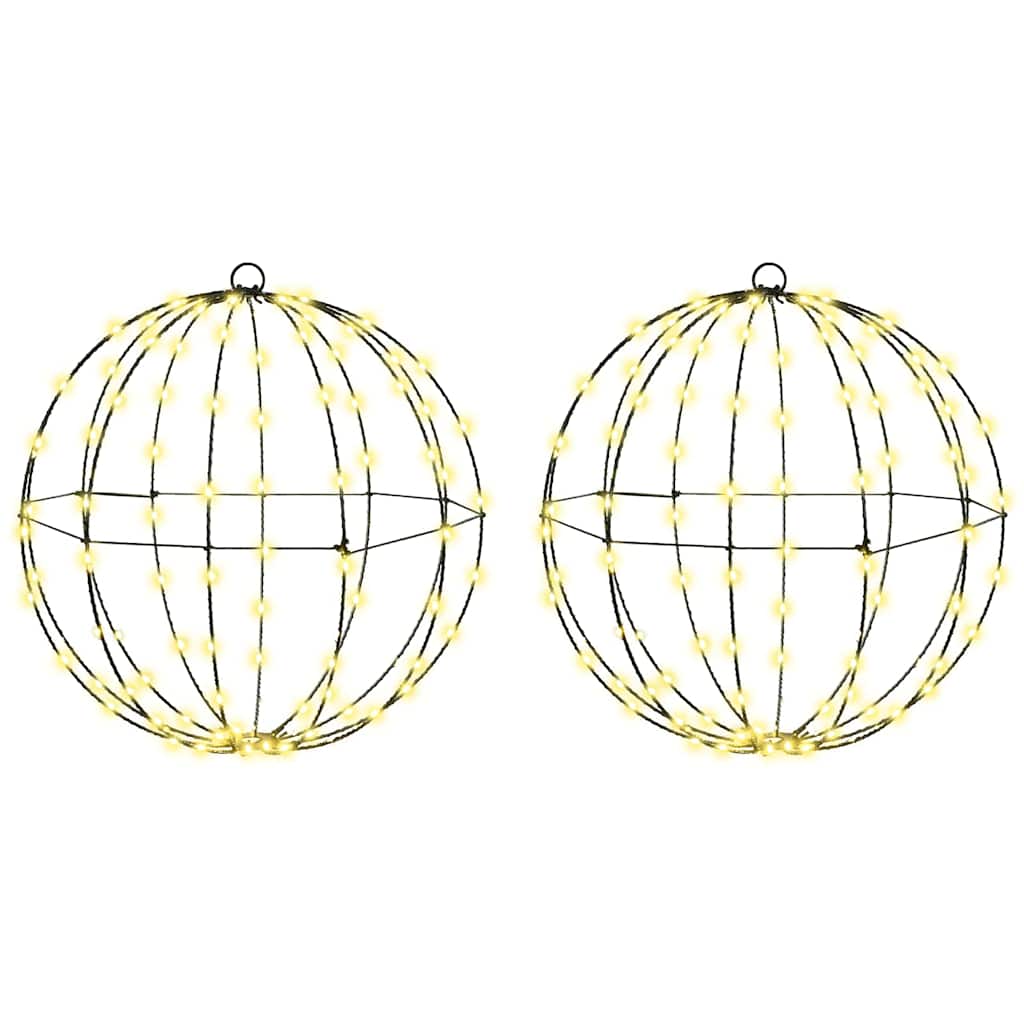 Ball mit 192 LEDs 2 pcs Warmweiß 40 cm Metall