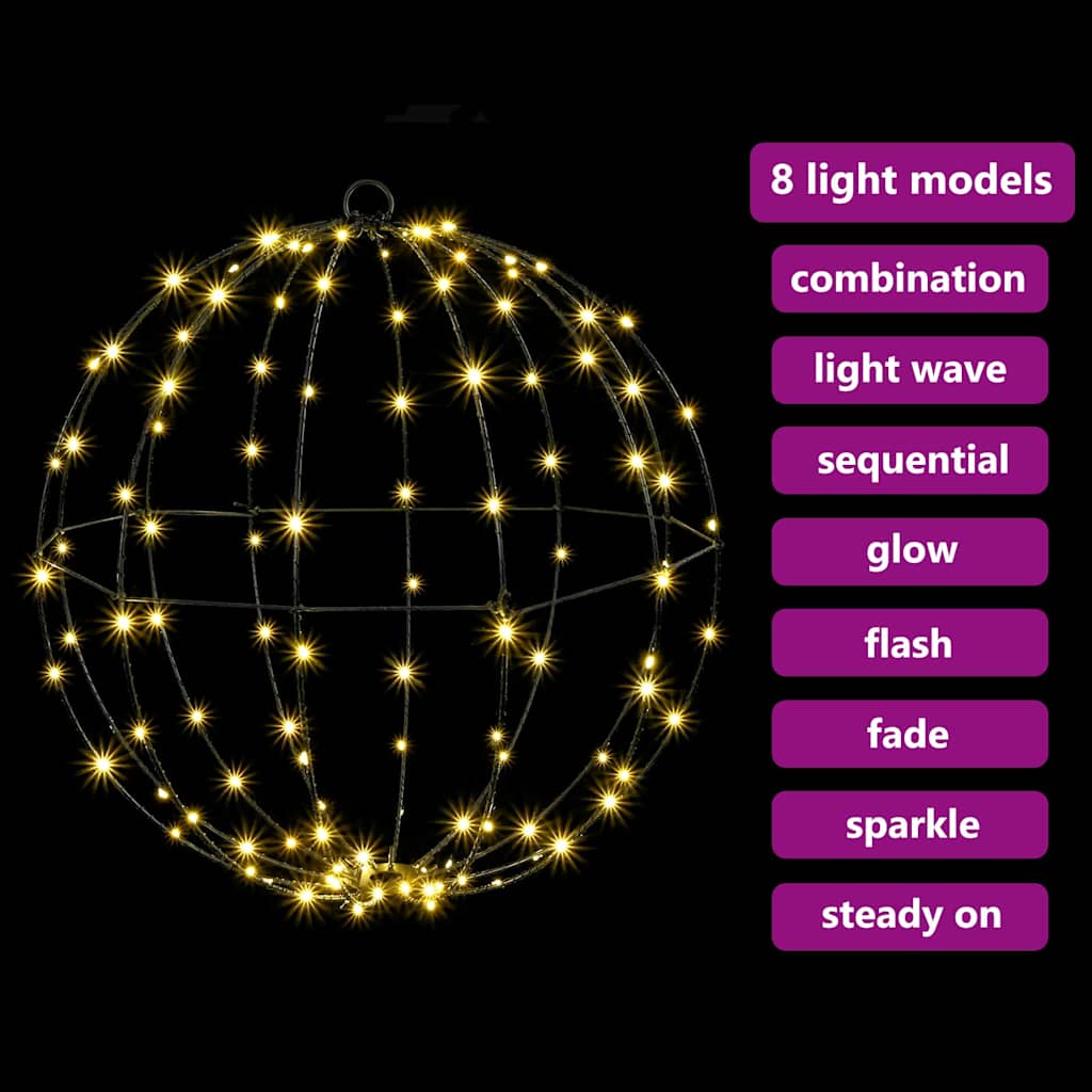 Ball mit 192 LEDs 2 pcs Warmweiß 40 cm Metall