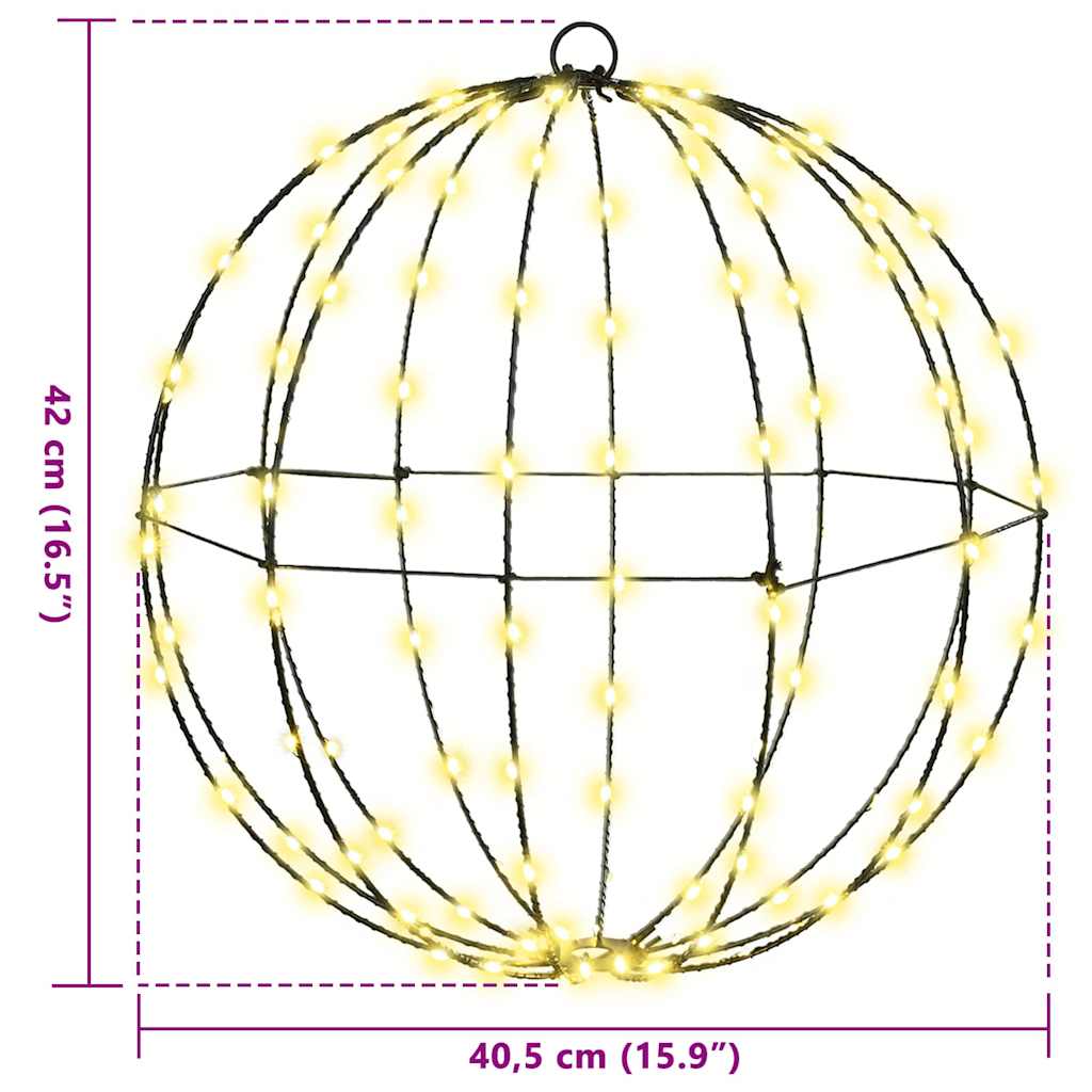 Ball mit 192 LEDs 2 pcs Warmweiß 40 cm Metall