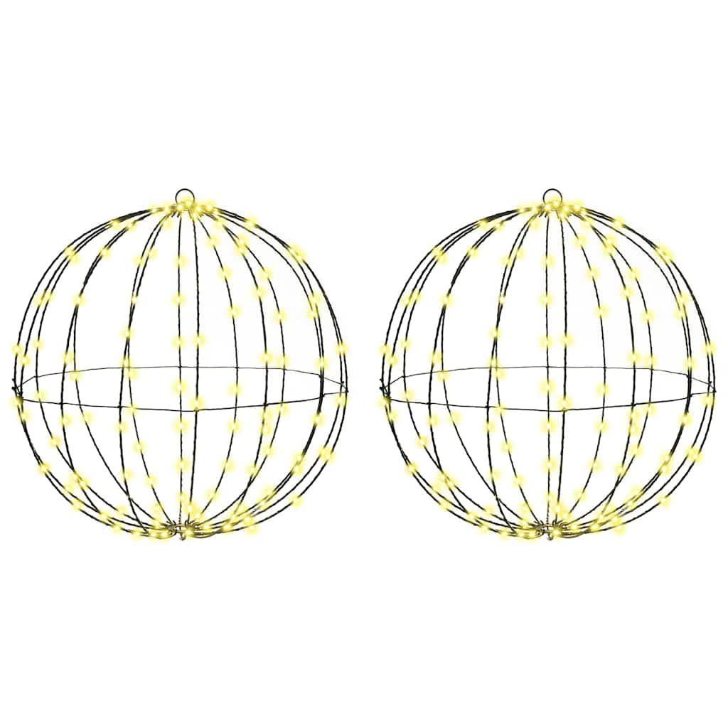 Ball mit 320 LEDs 2 pcs Warmweiß 50 cm Metall