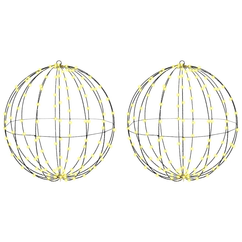 Ball mit 384 LEDs 2 pcs Warmweiß 60 cm Metall