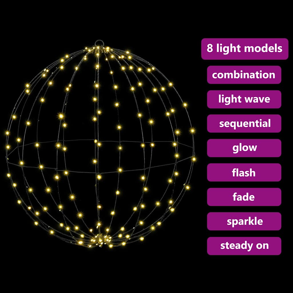 Ball mit 384 LEDs 2 pcs Warmweiß 60 cm Metall