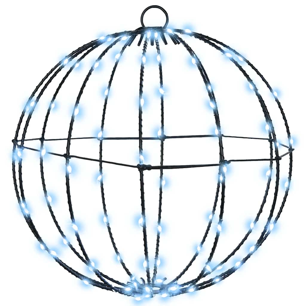 Ball mit 96 LEDs Kaltweiß 30 cm Metall