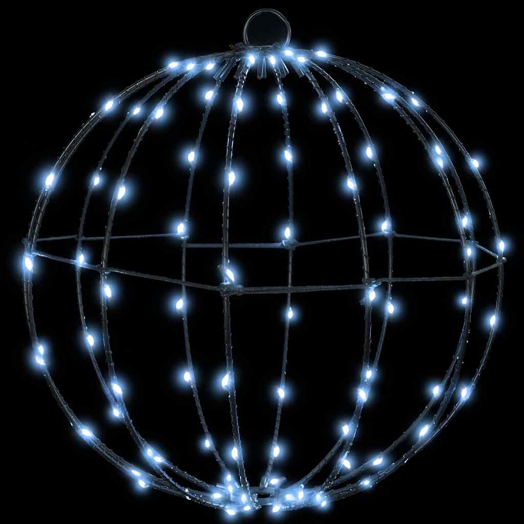 Ball mit 96 LEDs Kaltweiß 30 cm Metall