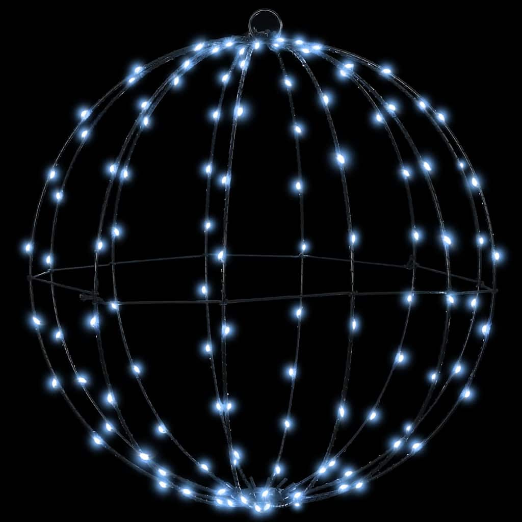 Ball mit 160 LEDs Kaltweiß 50 cm Metall