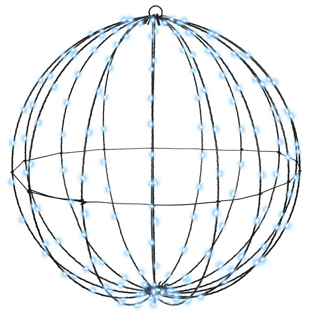 Ball mit 192 LEDs Kaltweiß 60 cm Metall