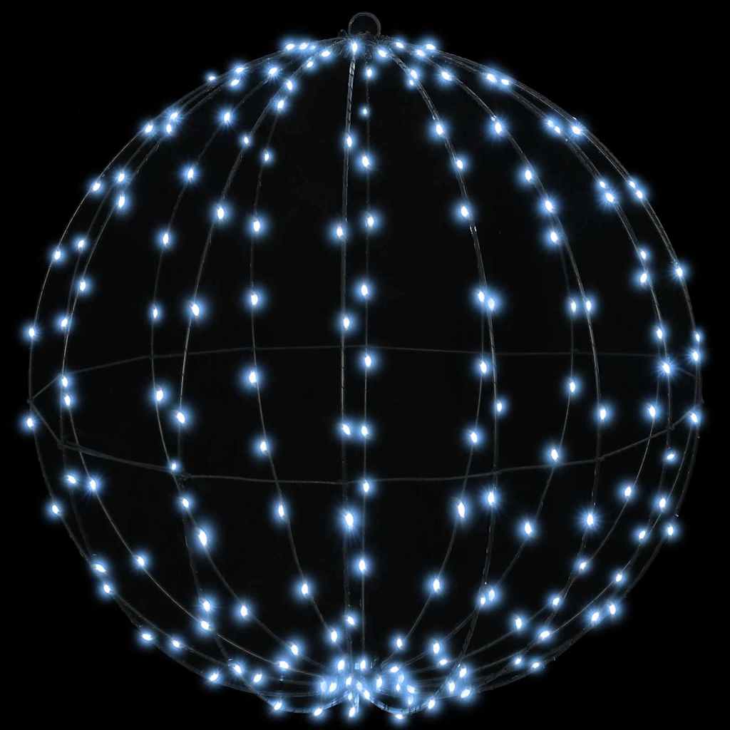 Ball mit 192 LEDs Kaltweiß 60 cm Metall