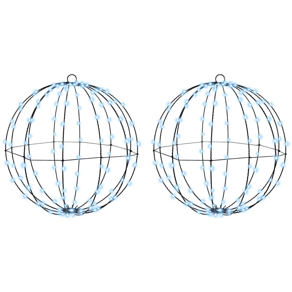 Ball mit 320 LEDs 2 pcs Kaltweiß 50 cm Metall