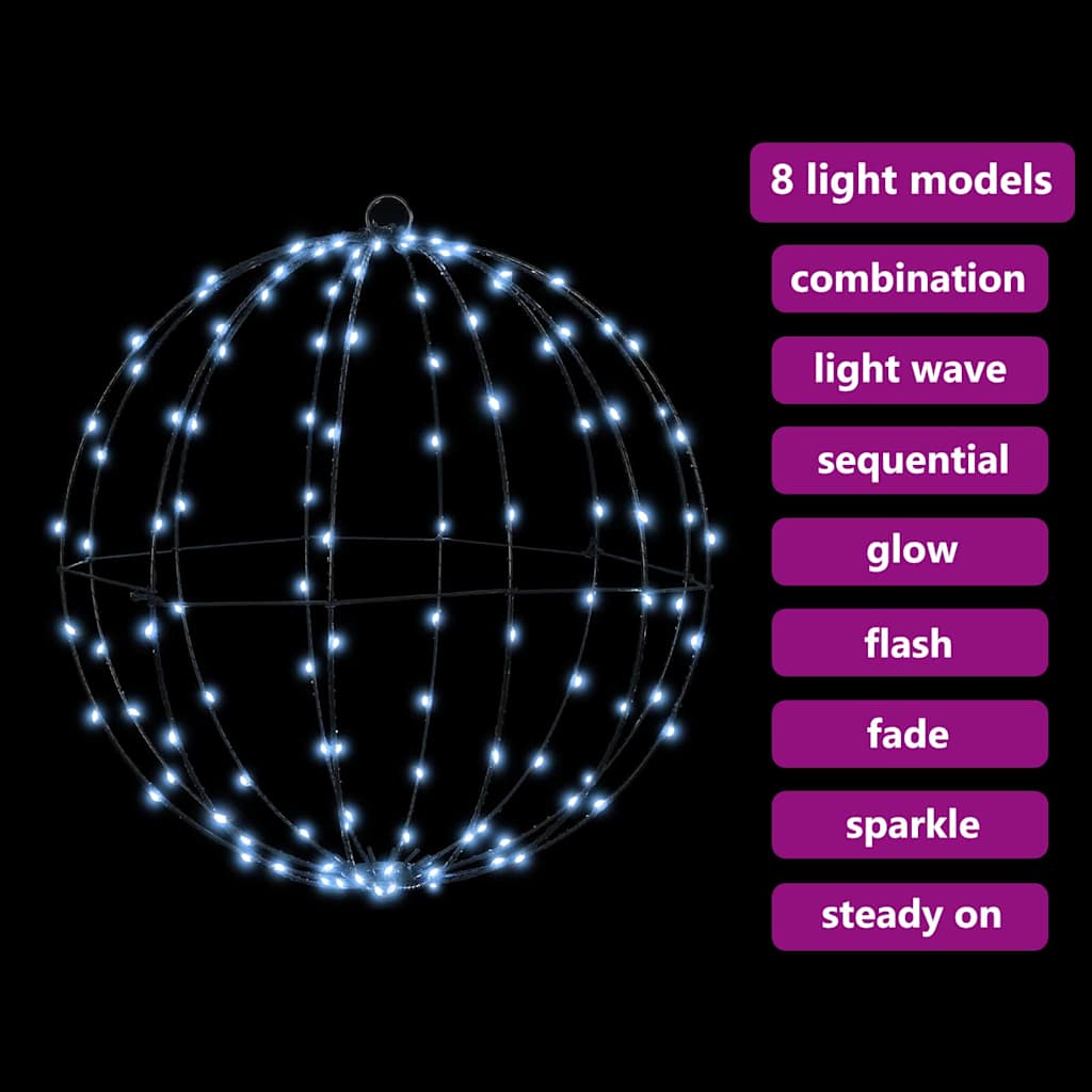Ball mit 320 LEDs 2 pcs Kaltweiß 50 cm Metall