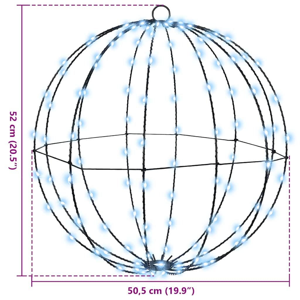 Ball mit 320 LEDs 2 pcs Kaltweiß 50 cm Metall