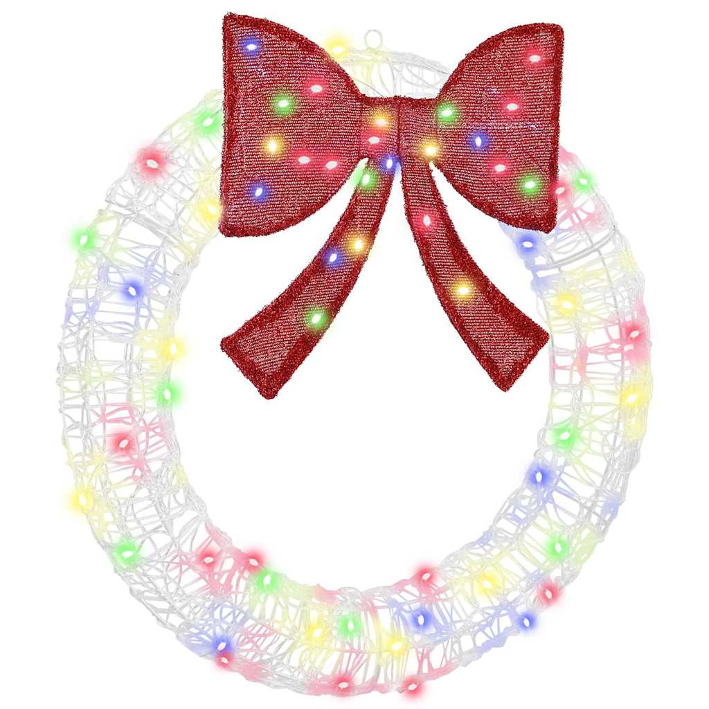 Kranz mit LED -Streifenleuchten Mehrfarbig 75 cm Acryl