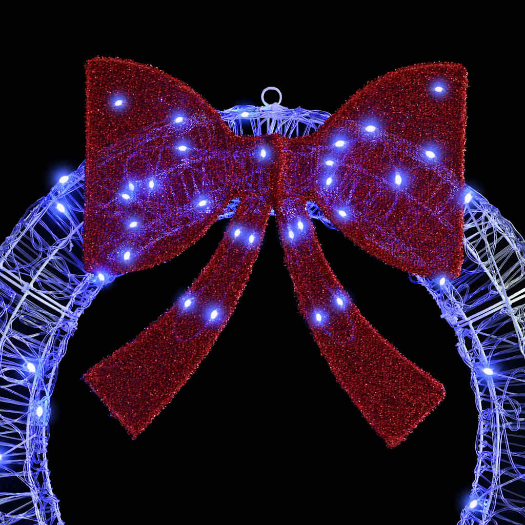 Kranz mit LED -Streifenleuchten Blau 120 cm Acryl
