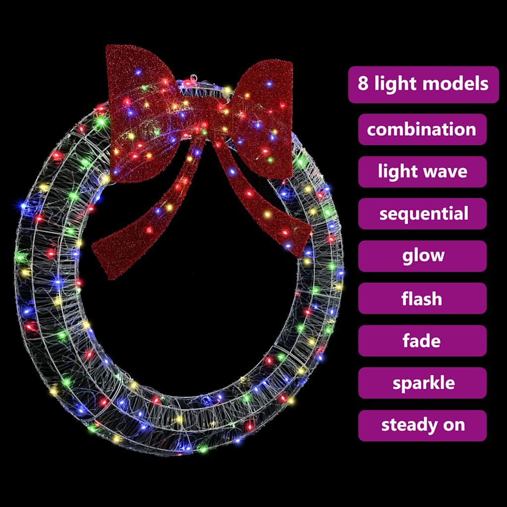 Kranz mit LED -Streifenleuchten Mehrfarbig 120 cm Acryl