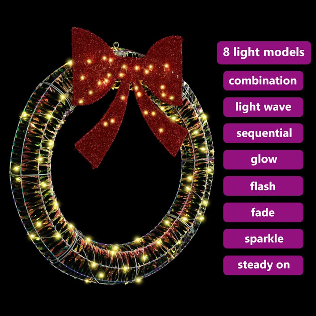 Kranz mit 80 LEDs Warmweiß 90 cm PET