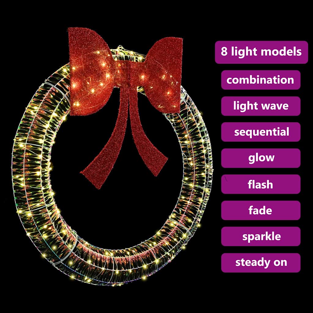 Kranz mit 150 LEDs Warmweiß 120 cm PET