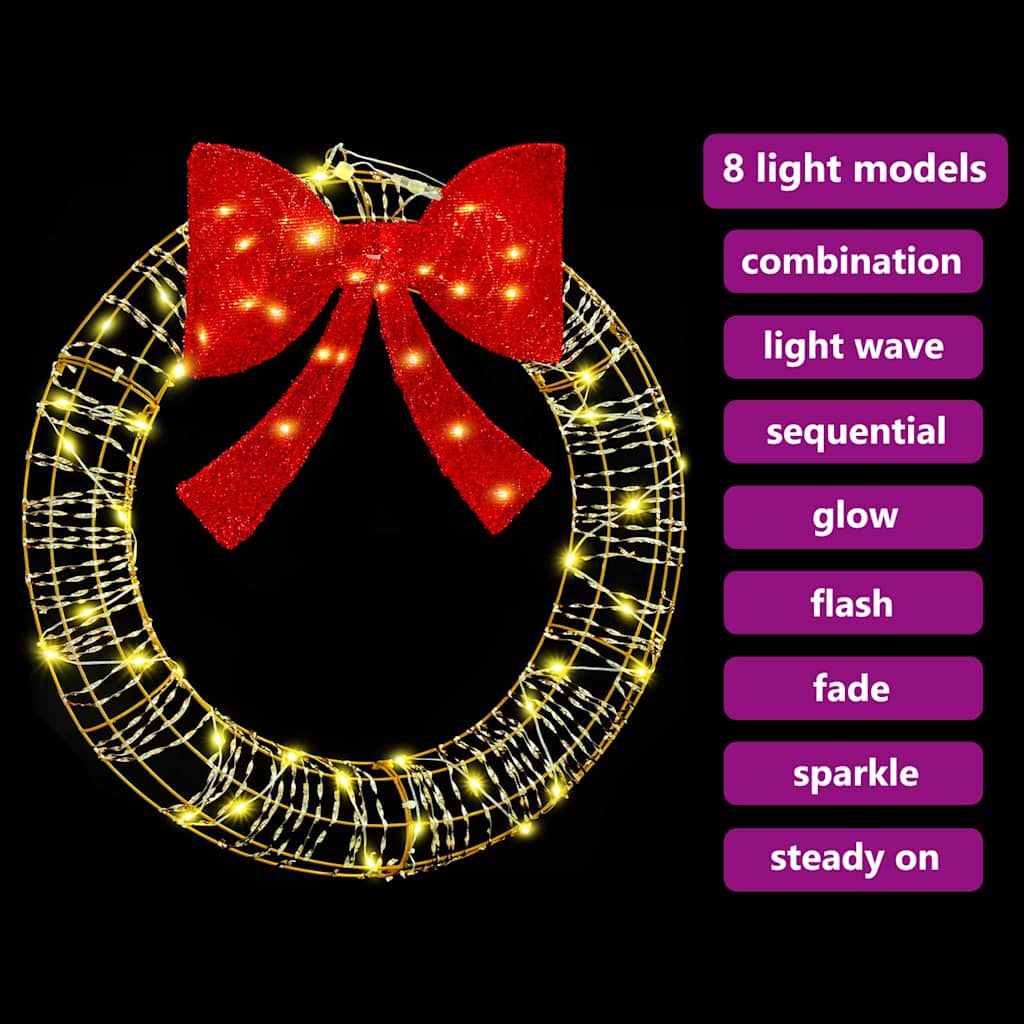 Kranz mit 60 LEDs Warmweiß 75 cm PET