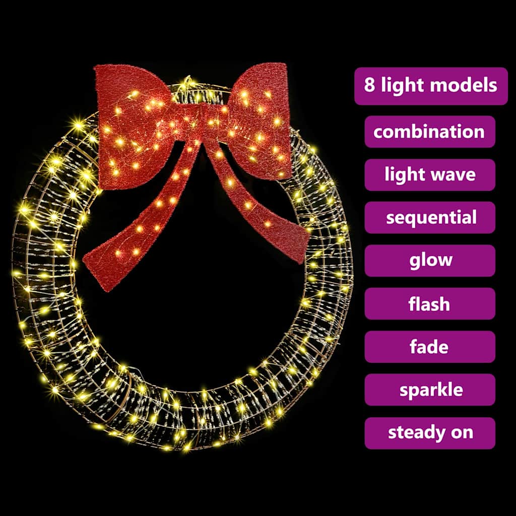 Kranz mit 150 LEDs Warmweiß 120 cm PET