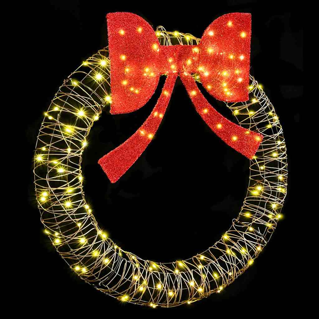 Kranz mit 150 LEDs Warmweiß 120 cm Rattan