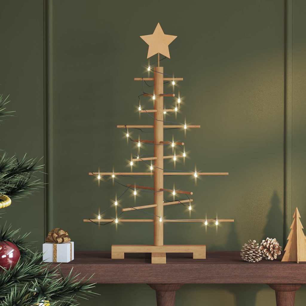 Holz Weihnachtsbaum mit Ständer Braun 75 cm Bambus