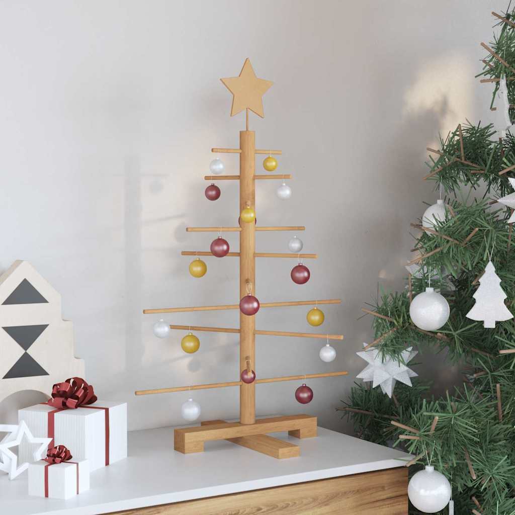 Holz Weihnachtsbaum mit Ständer Braun 75 cm Bambus