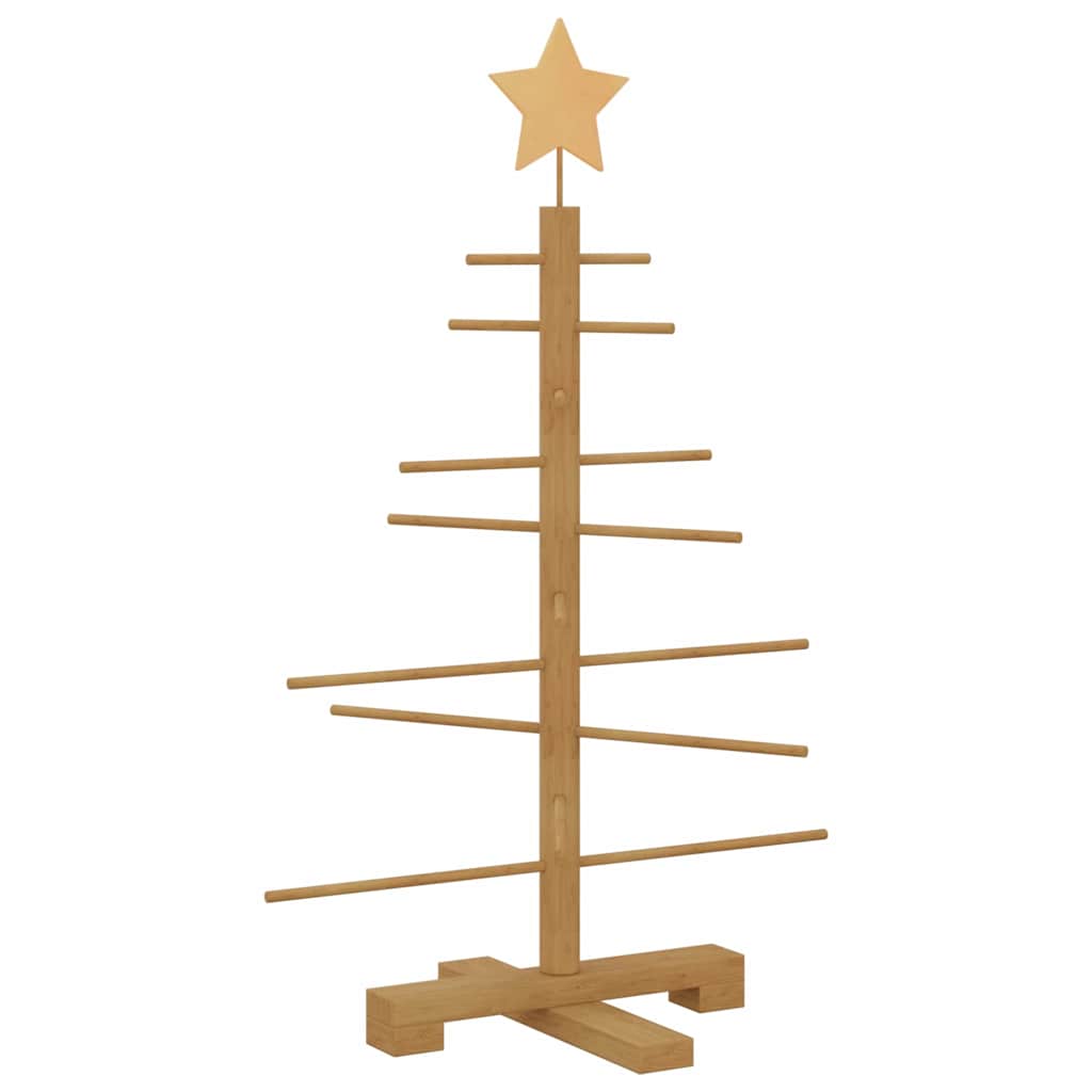 Holz Weihnachtsbaum mit Ständer Braun 75 cm Bambus
