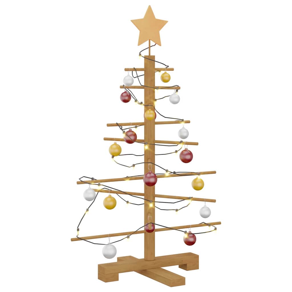 Holz Weihnachtsbaum mit Ständer Braun 75 cm Bambus
