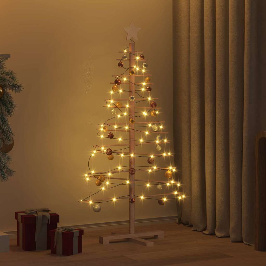 Holz Weihnachtsbaum mit Ständer Braun 125 cm Bambus