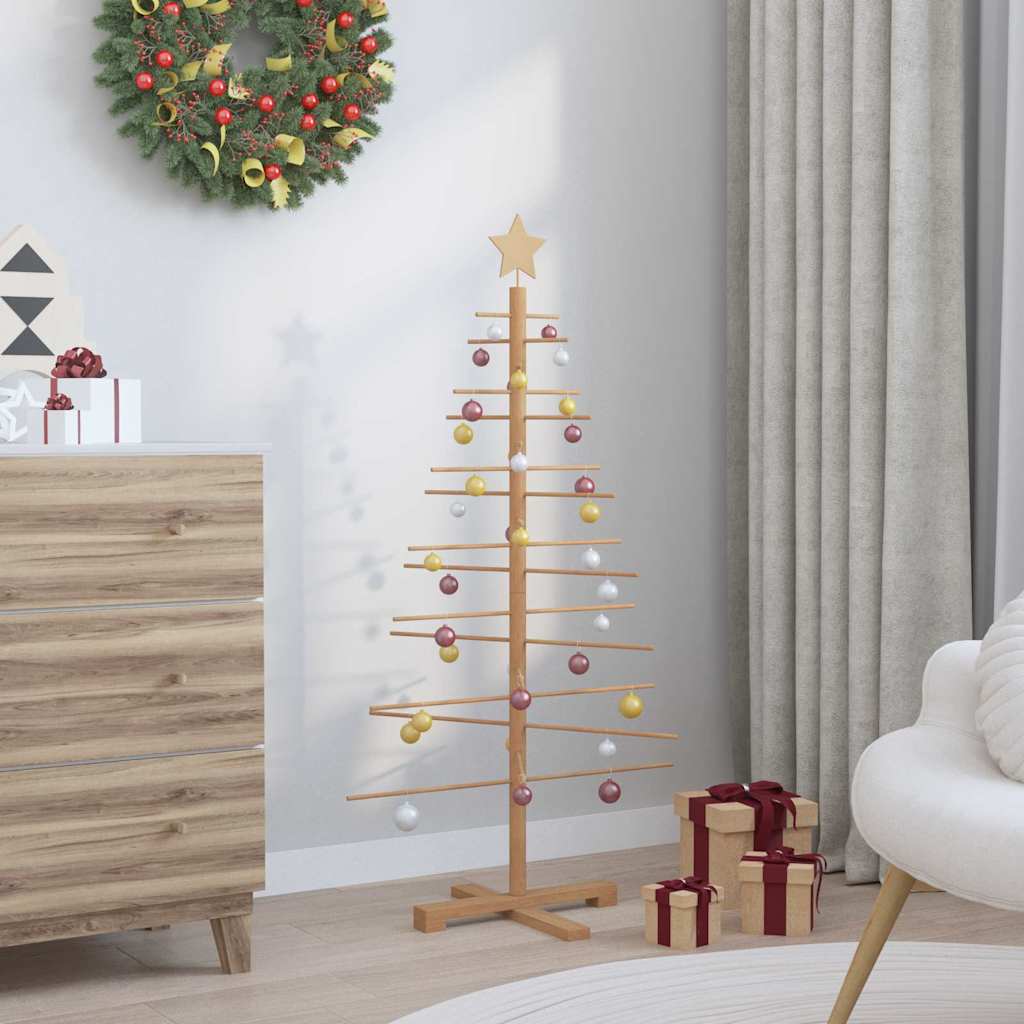 Holz Weihnachtsbaum mit Ständer Braun 125 cm Bambus