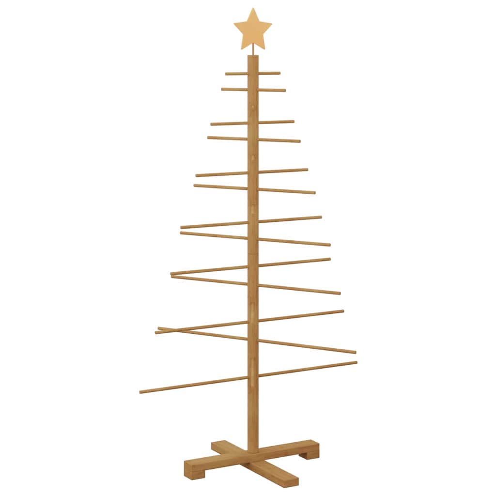 Holz Weihnachtsbaum mit Ständer Braun 125 cm Bambus