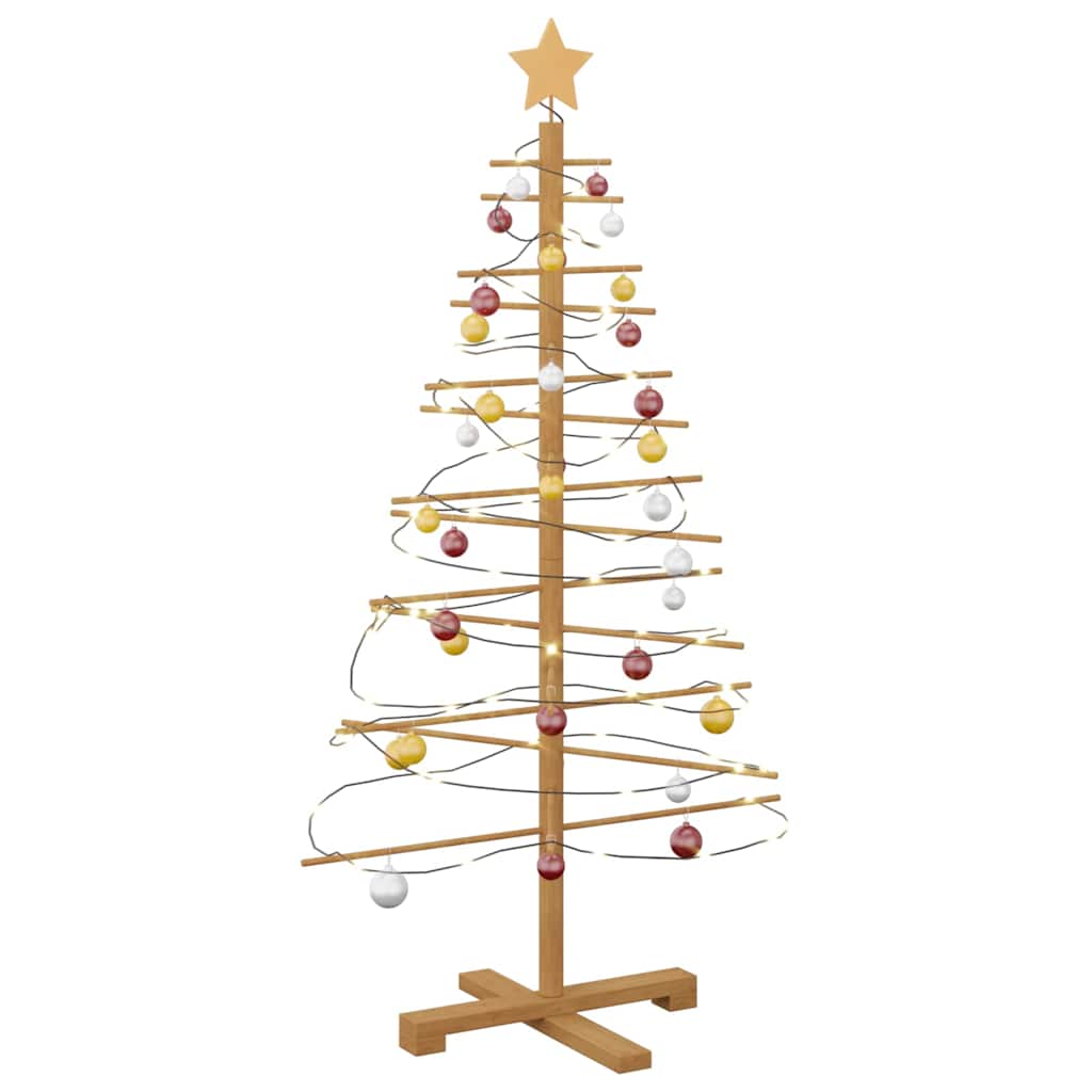 Holz Weihnachtsbaum mit Ständer Braun 125 cm Bambus