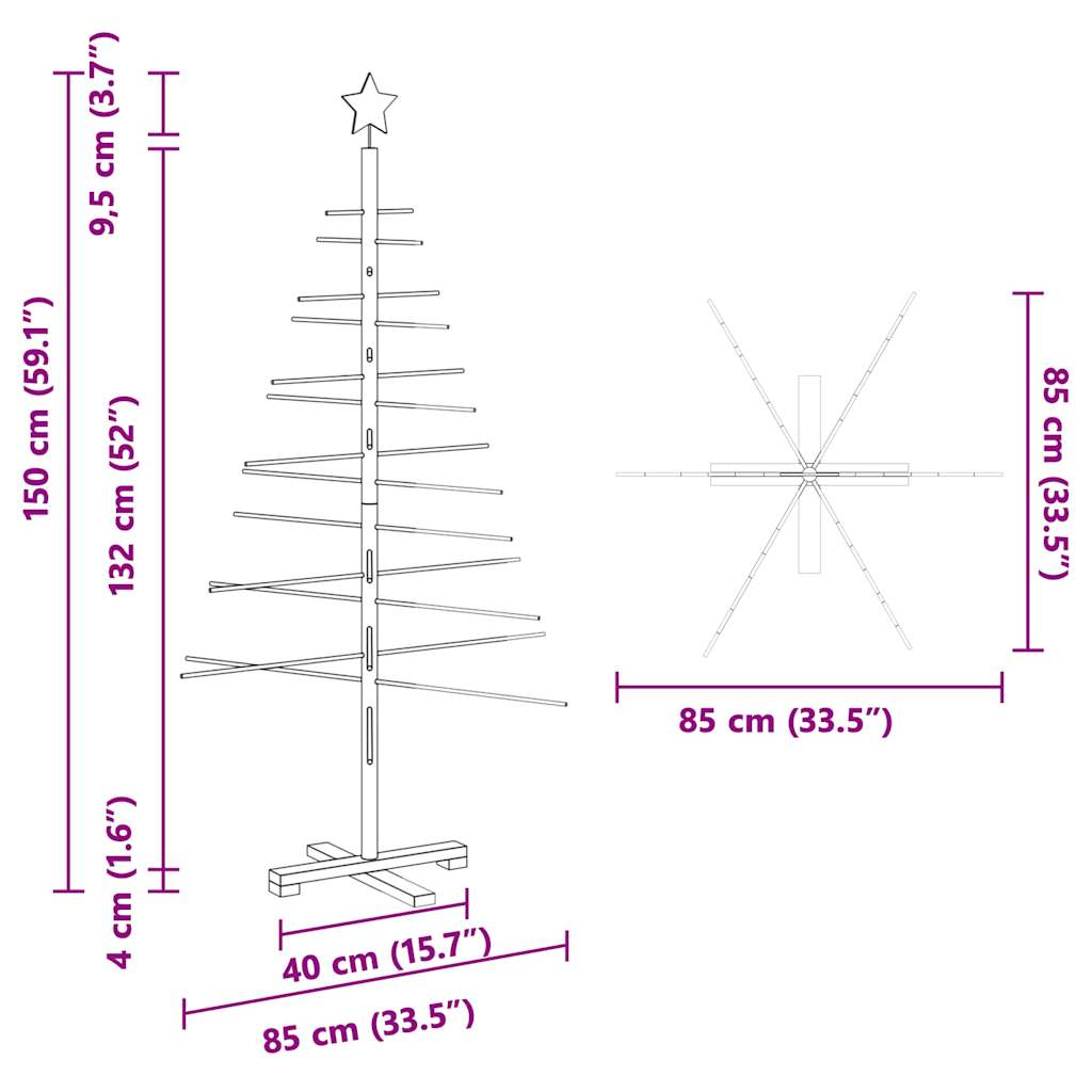 Holz Weihnachtsbaum mit Ständer Braun 150 cm Bambus