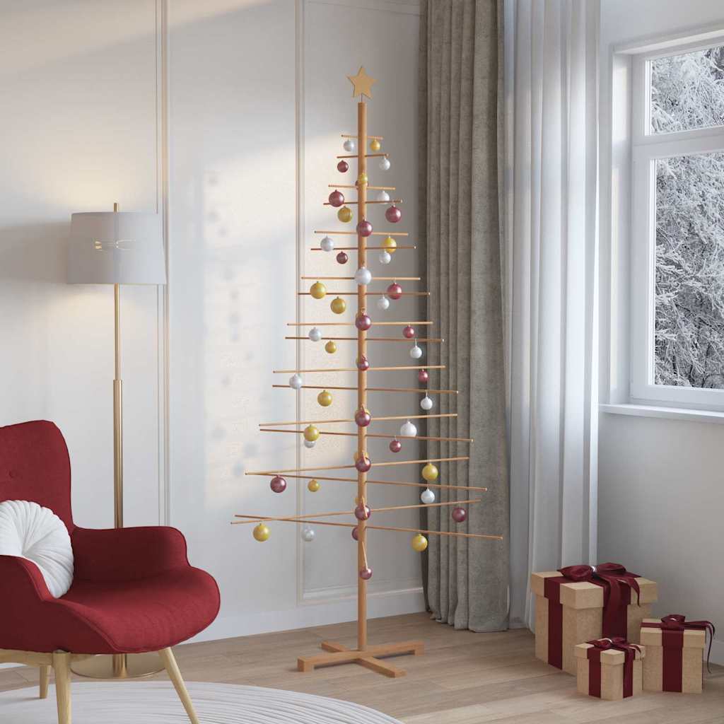 Holz Weihnachtsbaum mit Ständer Braun 210 cm Bambus