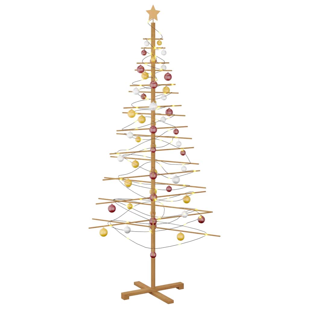 Holz Weihnachtsbaum mit Ständer Braun 210 cm Bambus