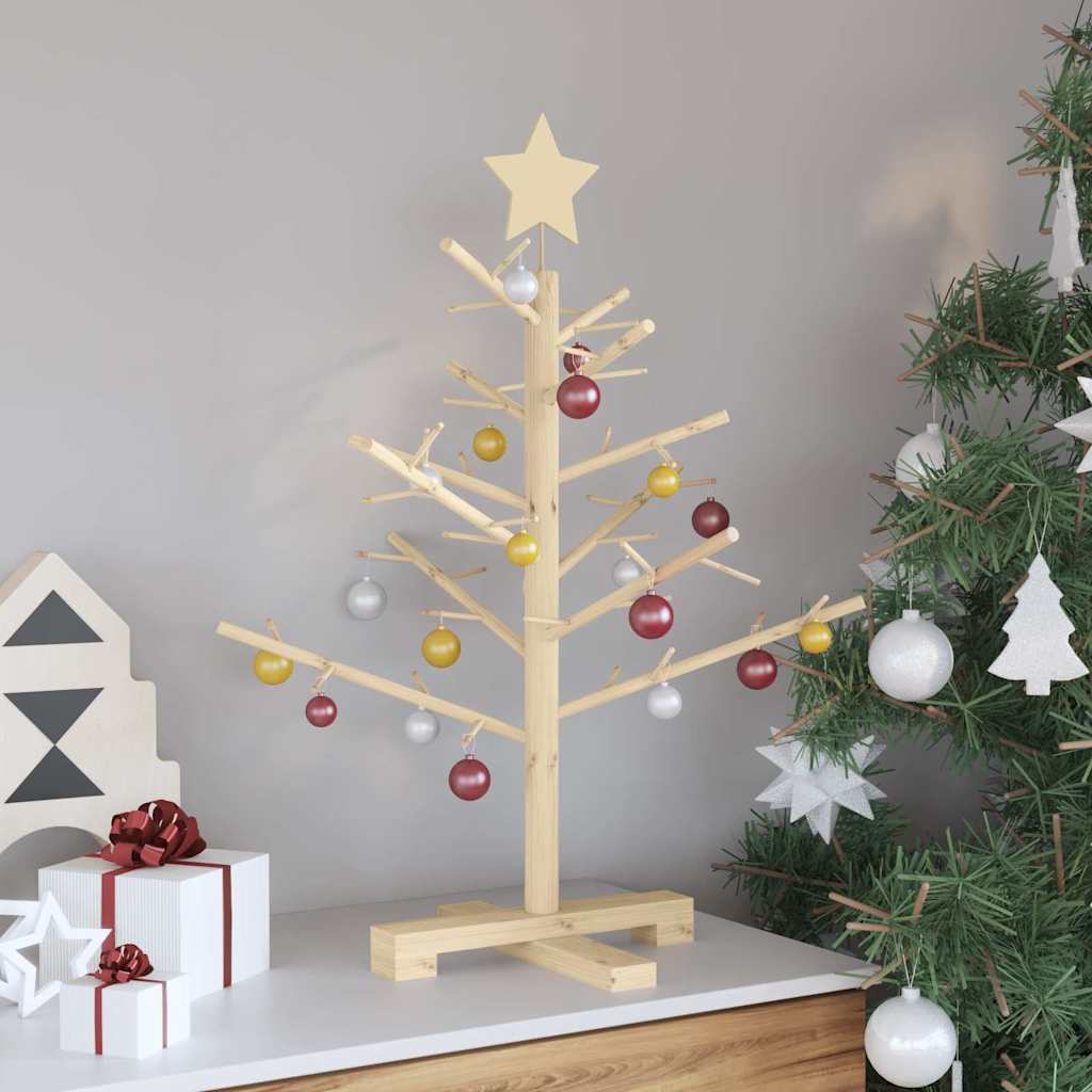 Holz Weihnachtsbaum mit Ständer Natur 75 cm Massivholz Kiefer