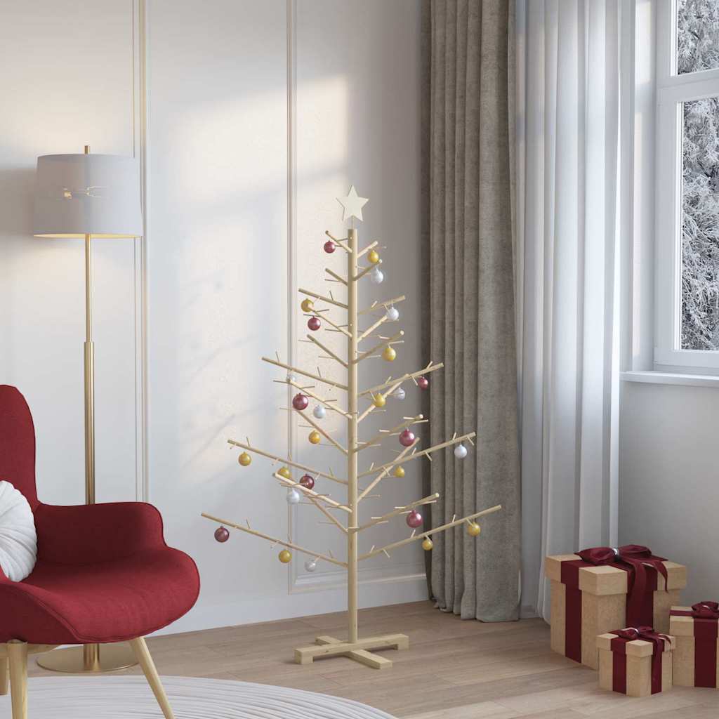 Holz Weihnachtsbaum mit Ständer Natur 150 cm Massivholz Kiefer