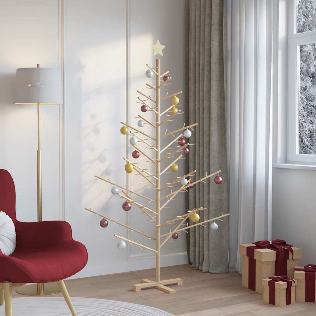 Holz Weihnachtsbaum mit Ständer Natur 180 cm Massivholz Kiefer