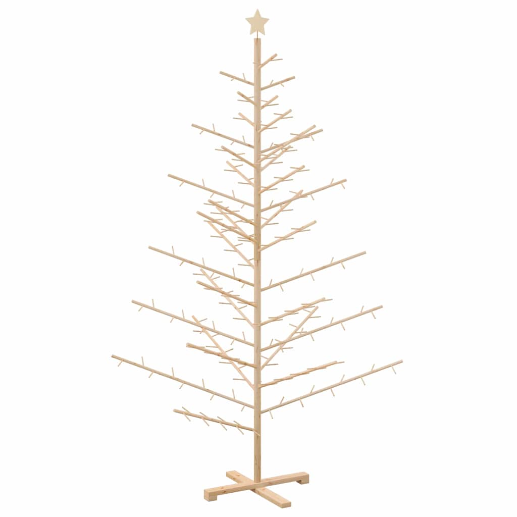 Holz Weihnachtsbaum mit Ständer Natur 210 cm Massivholz Kiefer