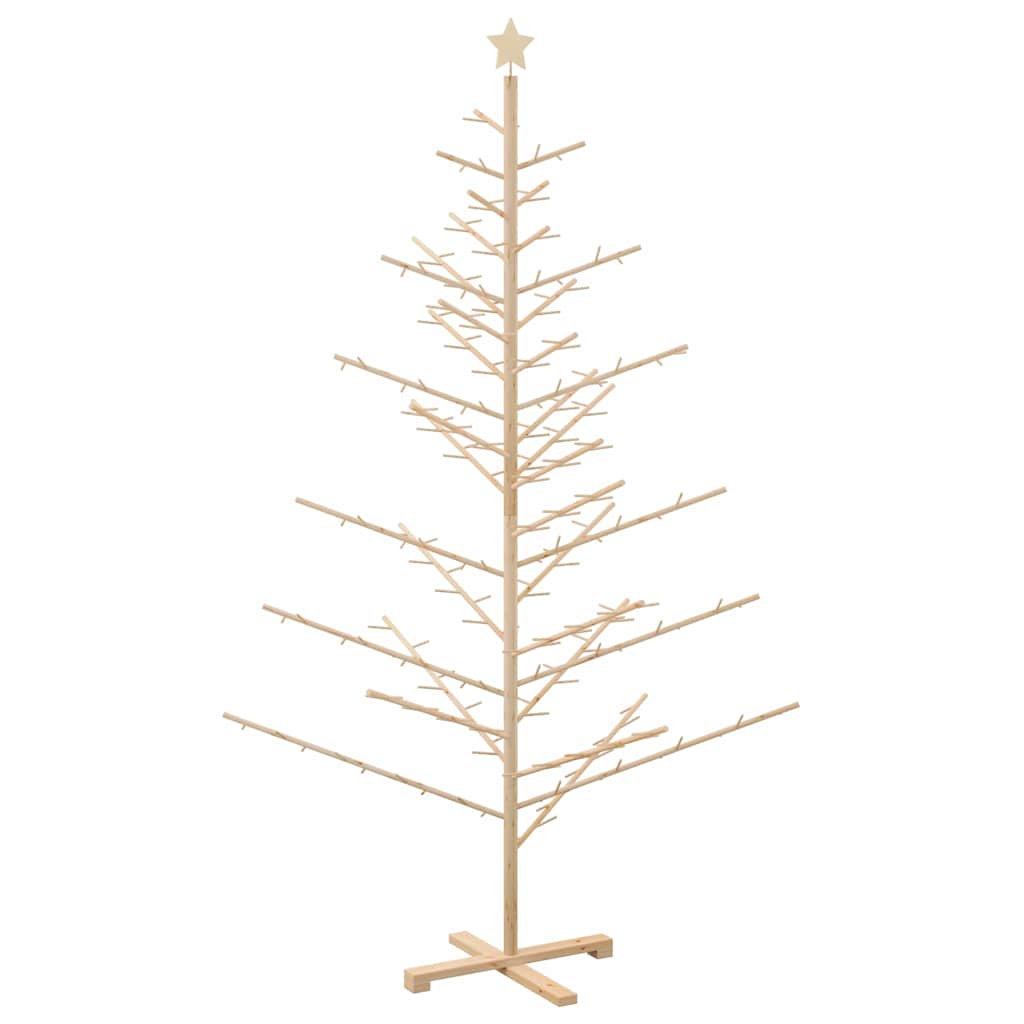 Holz Weihnachtsbaum mit Ständer Natur 210 cm Massivholz Kiefer